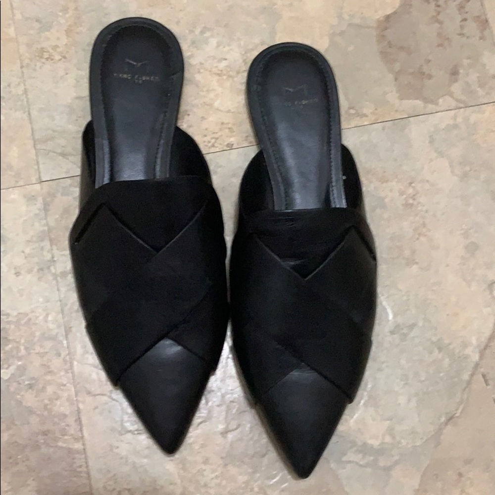 Mark Fisher Black leather mules